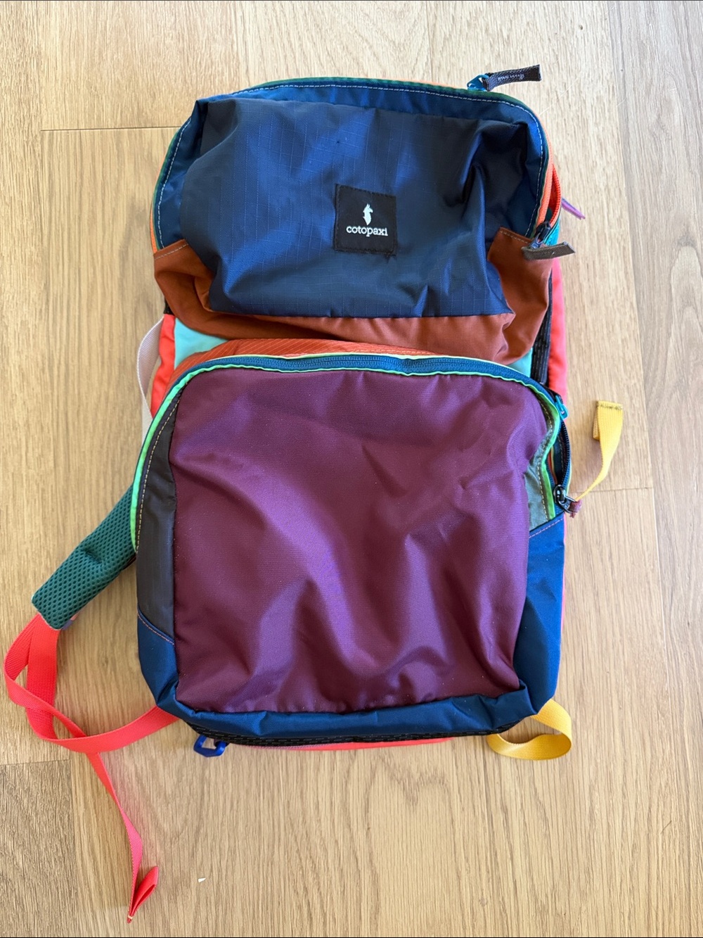 cotopaxi Multicolor Men's Daypack with Burgundy Front Pocket
